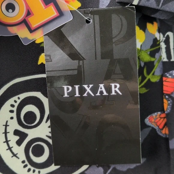 NWT Women's S Coco Scrub Top Tooniforms Disney Pixar Sugar Skull Floral Marigold - Picture 6 of 10